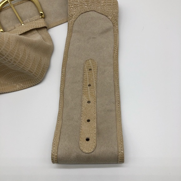 “Snakeskin and suede wide belt - Picture 4 of 5